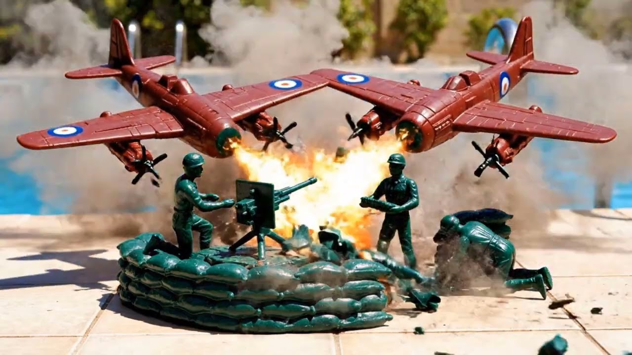 Toy Soldiers Harbor Attack in a Swimming Pool | Plastic Platoon Stop Action