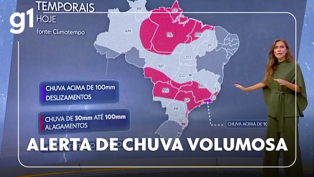 Previsão do tempo: alerta de temporal em todas as regiões do país; risco extremo para o RJ