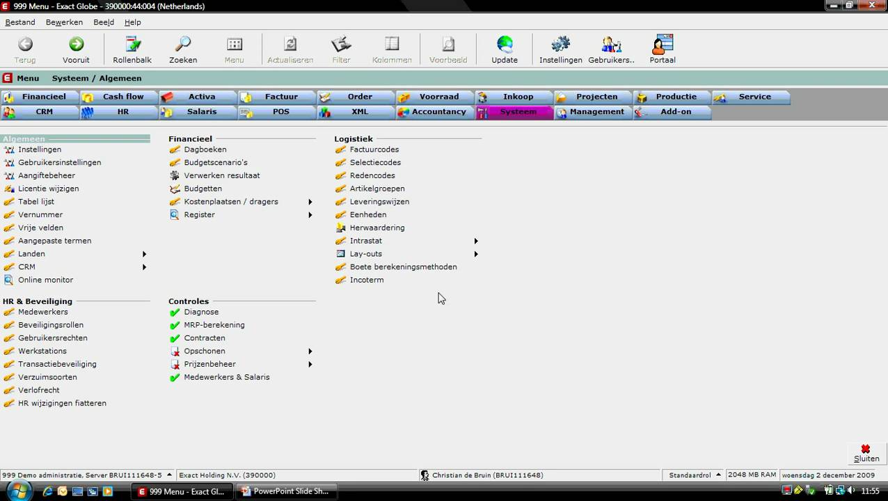 Eindejaarsverwerking Exact Globe