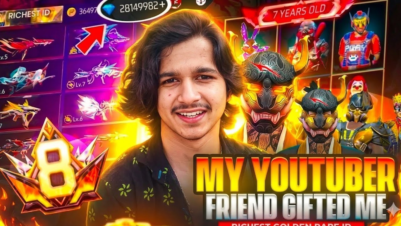 My Youtuber Friend Gifted Me🥳 Year Old Golden Account ₹10,00,000 7😱 Garena Free Fire