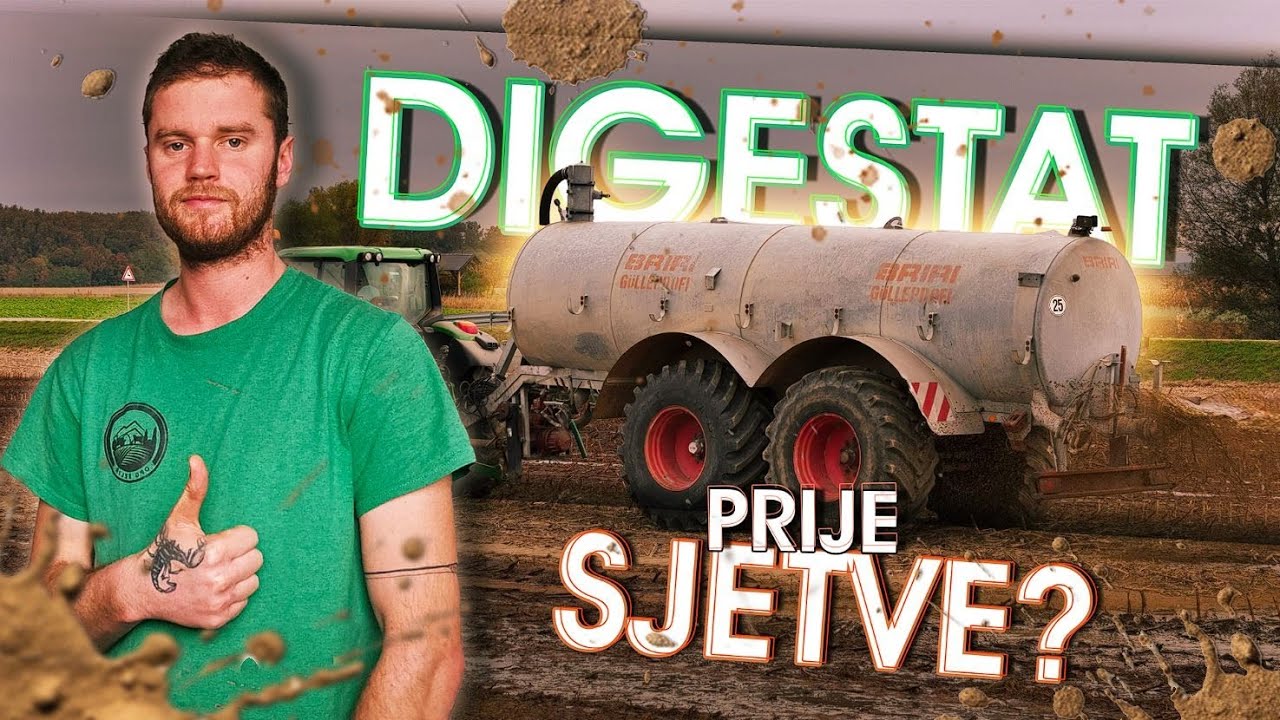 Daily Work Log on My Farm | #78 Spreading Digestate Before Sowing | JD 6175M + Briri 17k