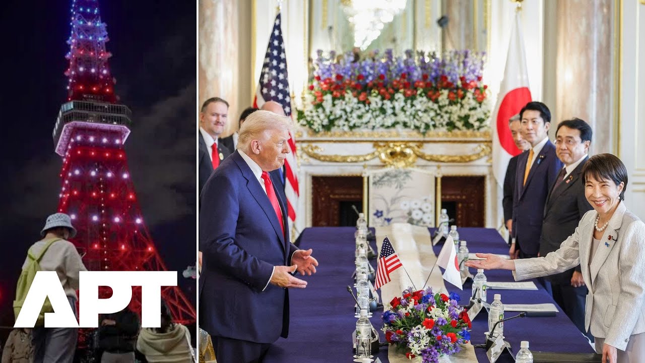 WATCH: Tokyo Landmarks Light Up in US Colors as Trump Visits Japan | APT
