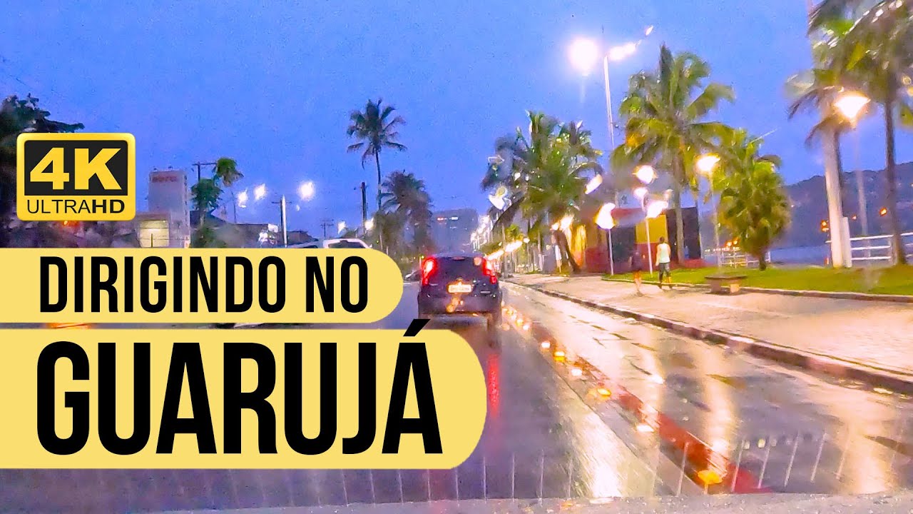 ⁴ᵏ⁶⁰ Dirigindo na praia da Enseada no Guarujá na chuva e à noite (com narração) #102