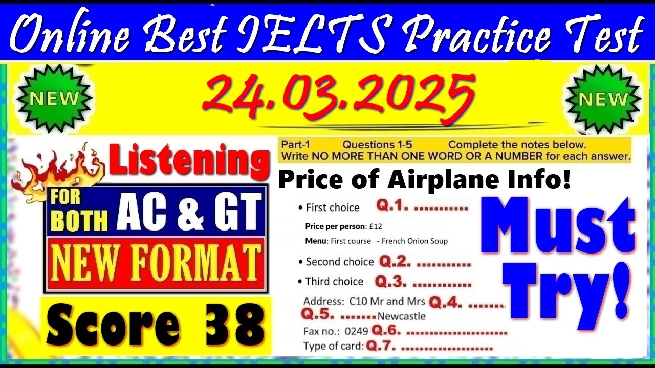 IELTS LISTENING PRACTICE TEST 2025 WITH ANSWERS | 24.03.2025