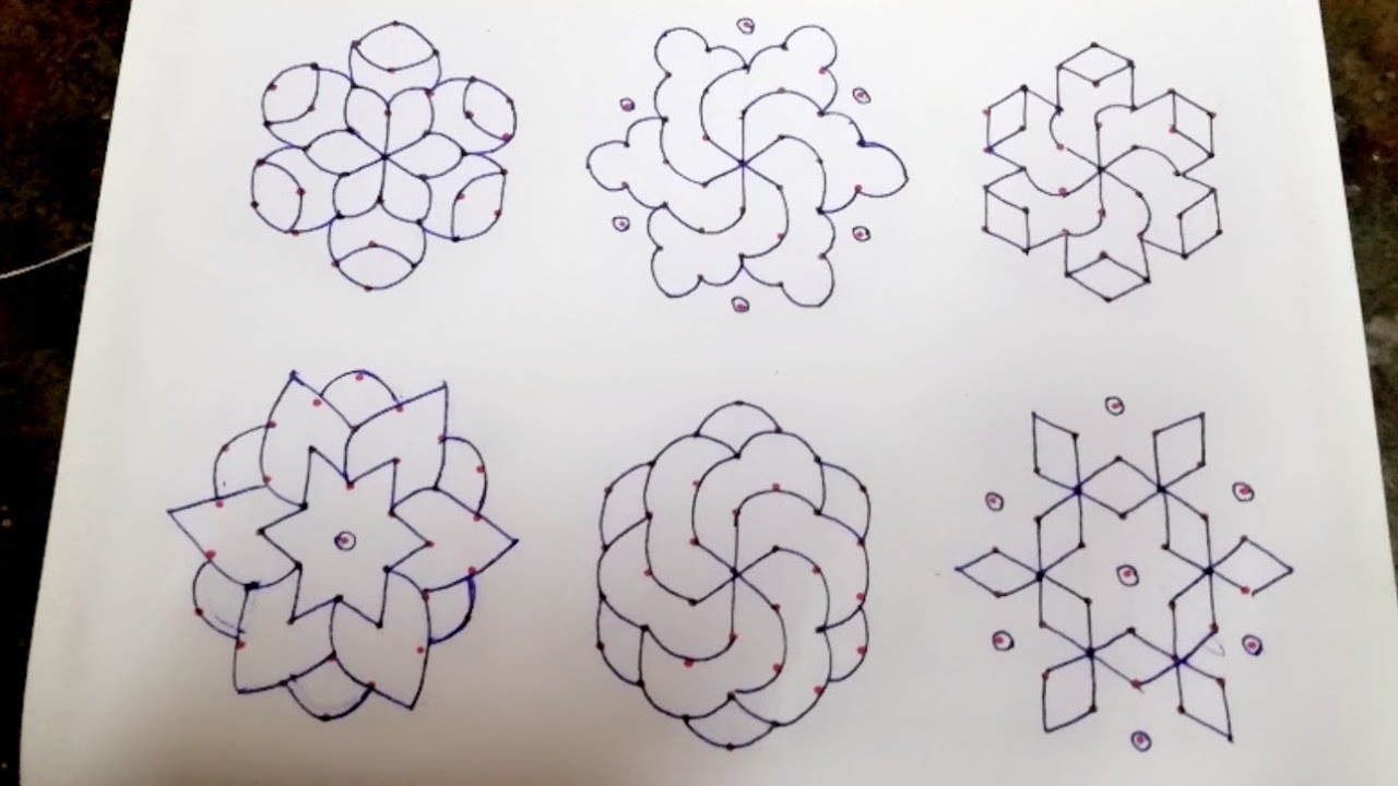 7*4 dots small daily rangoli designs | Simple kolam | easy kolam| Rangoli | #easydotskolam #rangoli