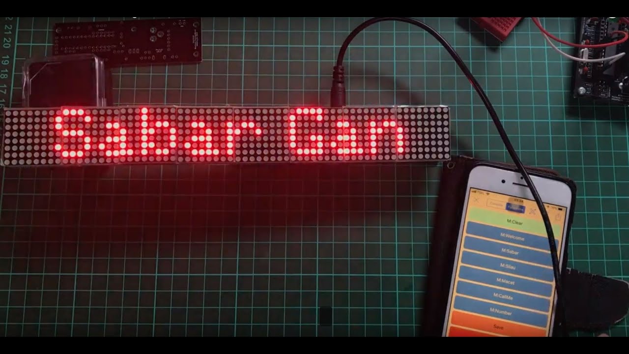 PT#5 - MAX7219 Bluetooth Message Board