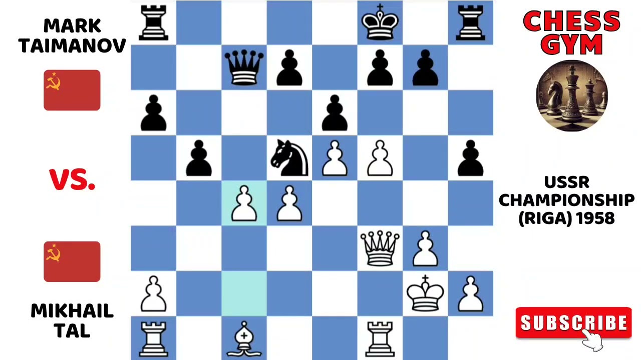 Mikhail Tal vs Viktor Korchnoi. USSR Championship (Riga) 1958.