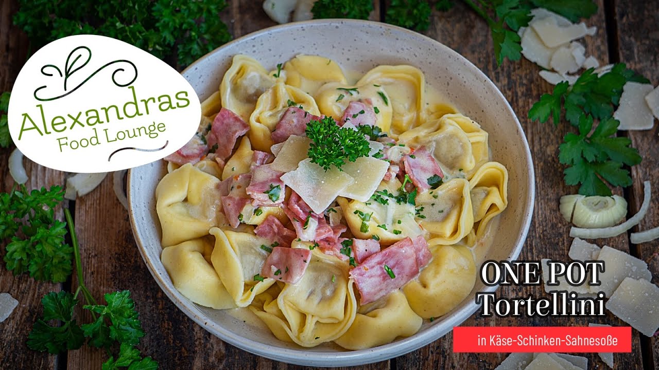 15 Minuten Rezept/ One Pot Pasta mit Tortellini-Schinken-Käse Sahnesoße#onepot#onepotpasta