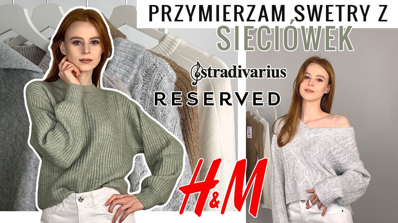 MIERZYMY SWETRY Z SIECIÓWEK: H&M, Stradivarius, Reserved | Haul try on | Caamam