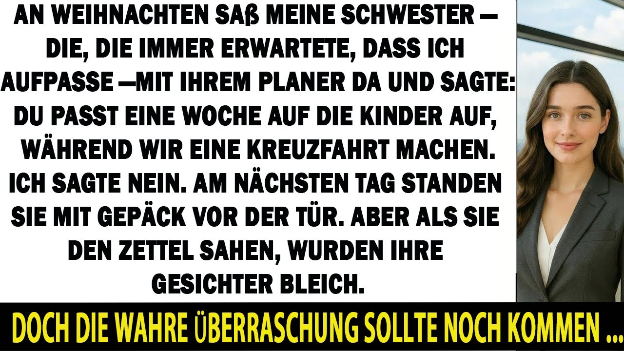 AN WEIHNACHTEN SETZTE SICH MEINE SCHWESTER MIT IHREM PLANER HIN UND SAGTE…