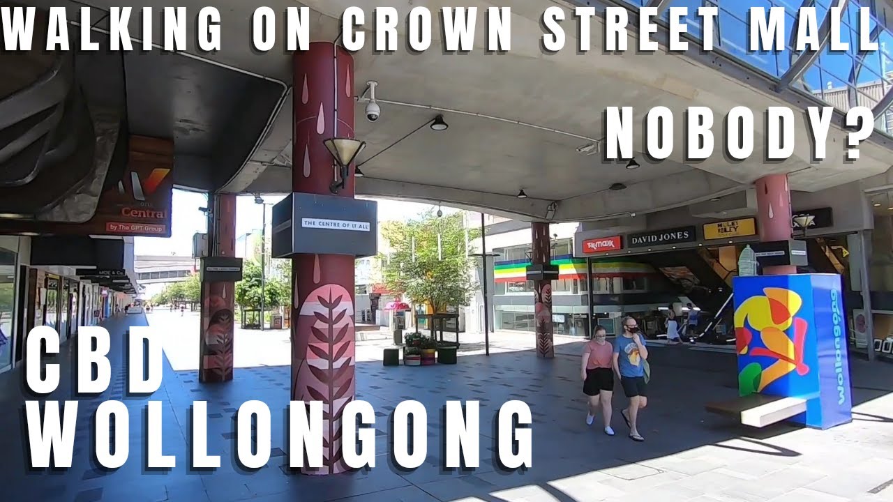 Walking on Crown Street Mall, CBD Wollongong City Centre, NSW Australia 2021