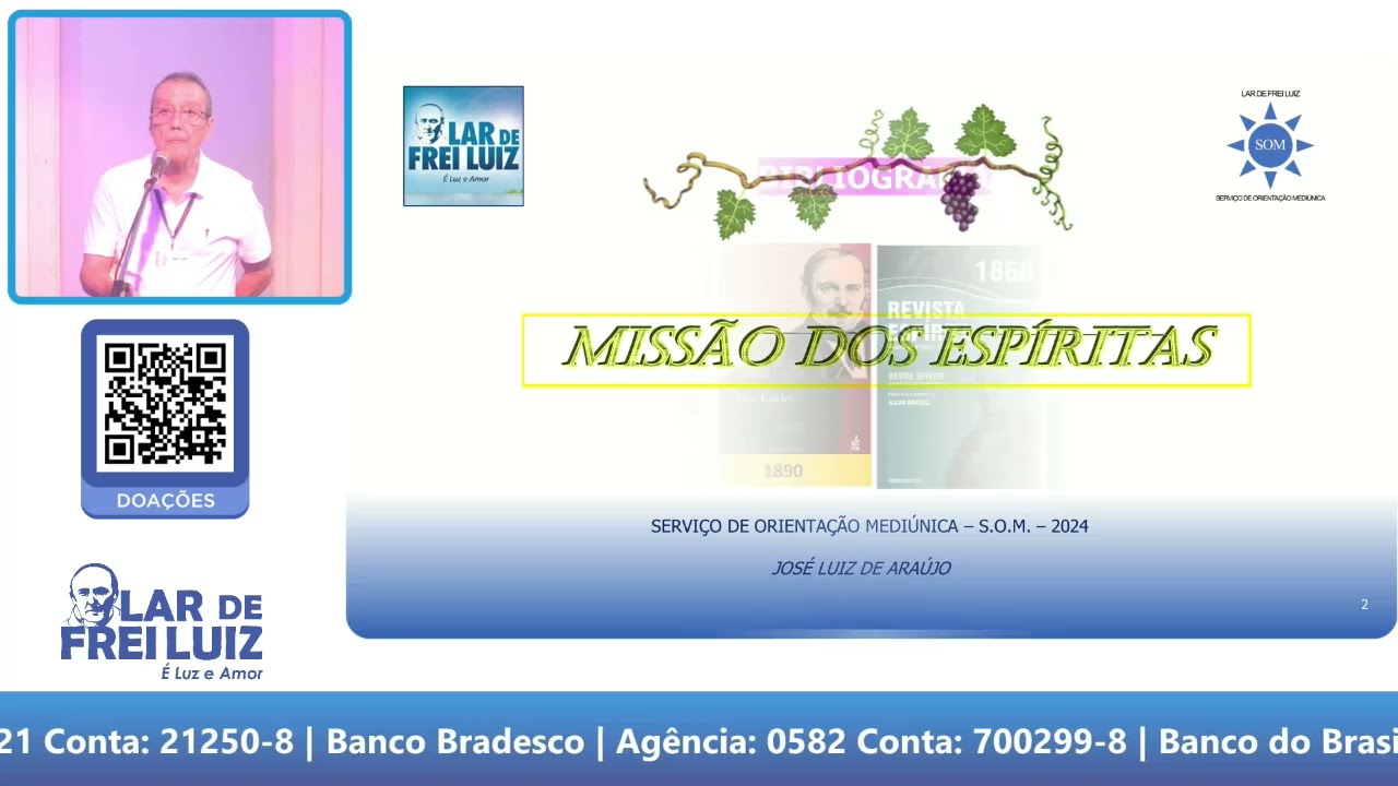 Palestra José Luiz de Araújo Tema: A Missão dos Espiritas