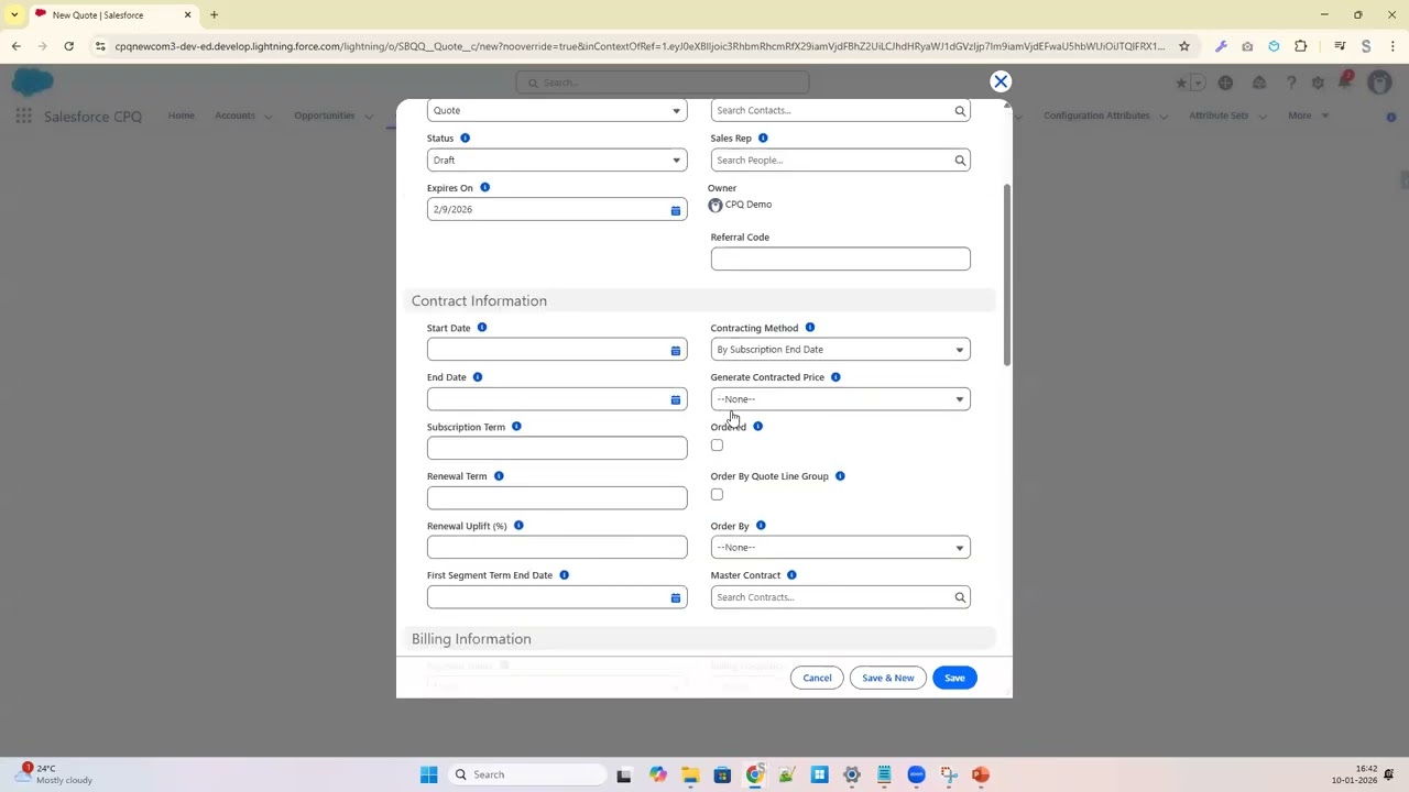 13. Salesforce CPQ Create a Quote