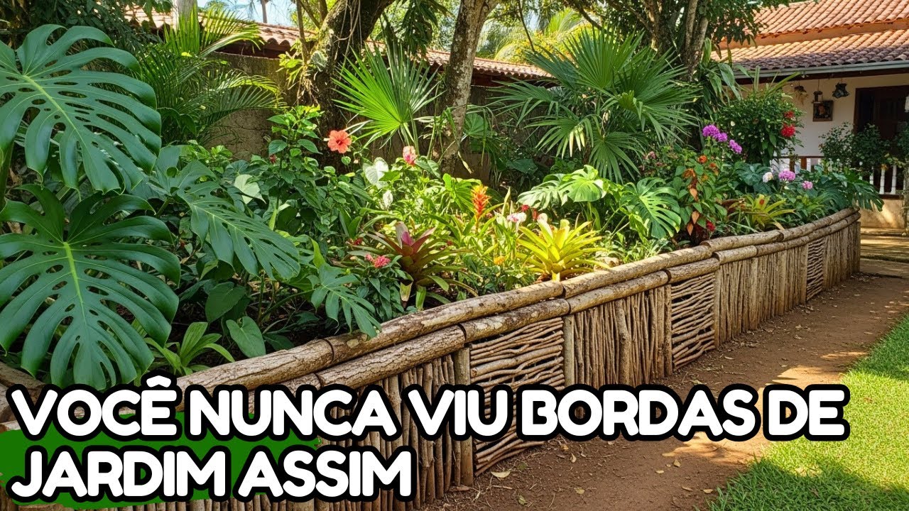 COMO FAZER BORDAS DE JARDIM COM TRONCOS E GALHOS PARA REINVENTAR SEU QUINTAL EM 1 FIM DE SEMANA