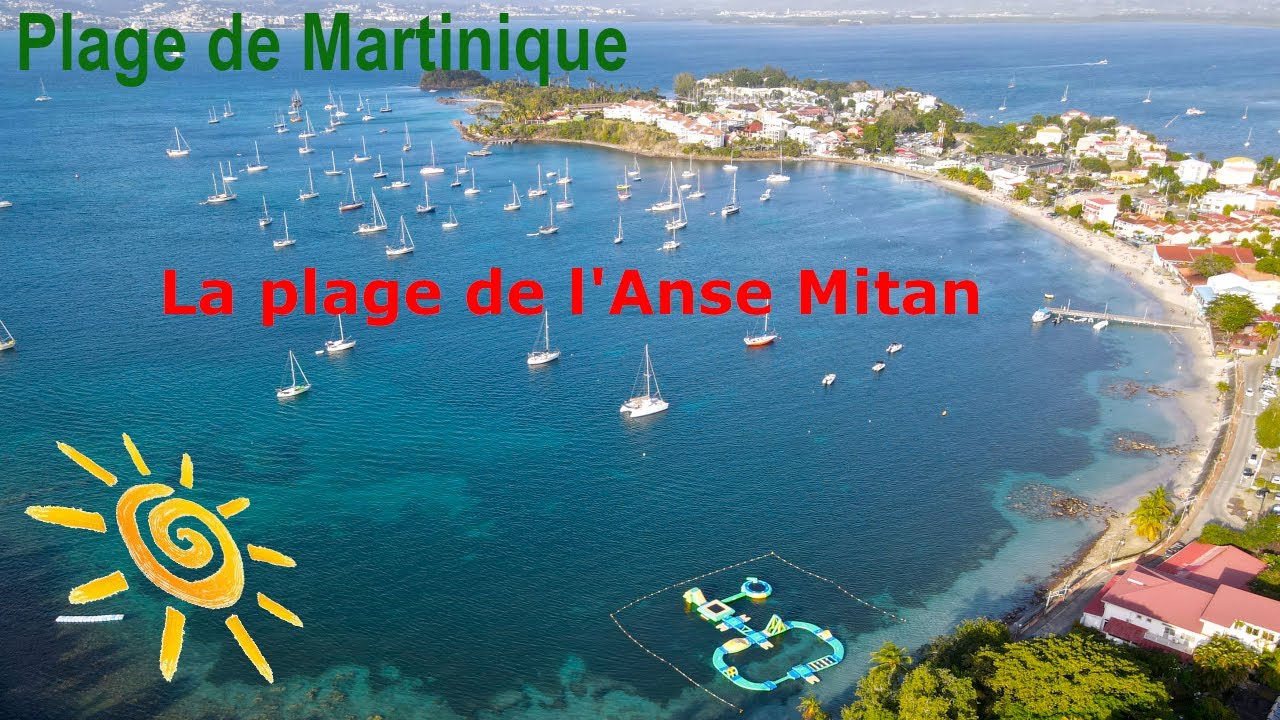 La plage de l'Anse Mitan aux Trois-Ilets en Martinique - 4k - 2021