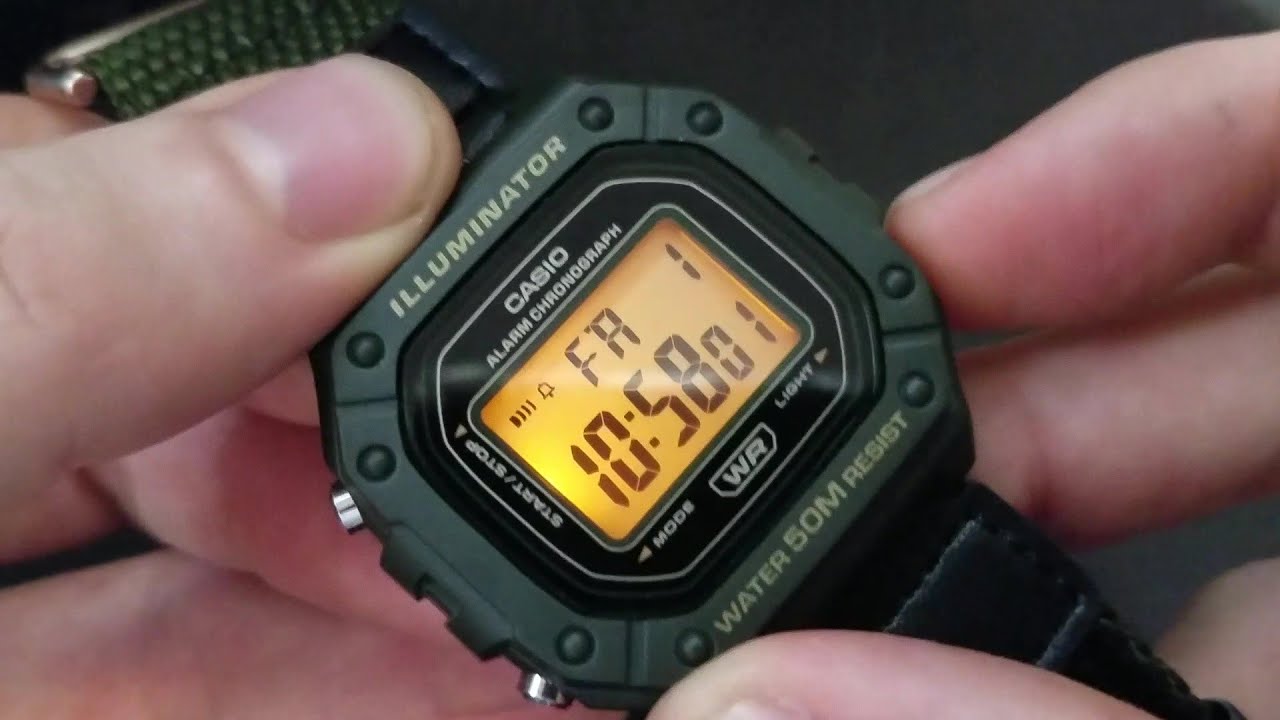 Casio W218 HB 3AV how to set time and date