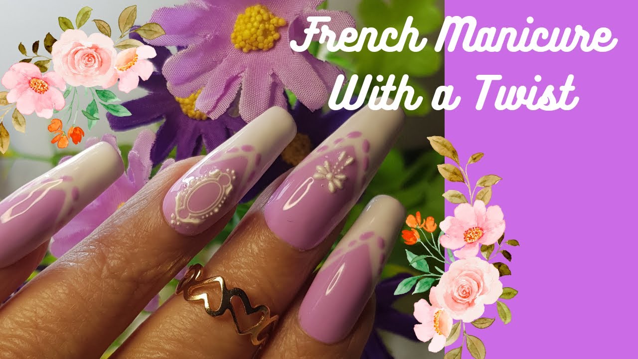 French Manicure Nail Design with a Twist/Using nail supplies from the basket