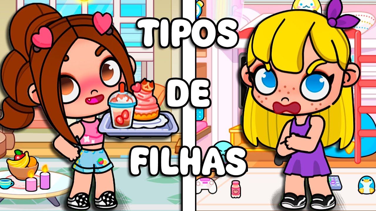 ROTINA TIPOS DE FILHAS no AVATAR WORLD HISTORIAS E ROTINAS