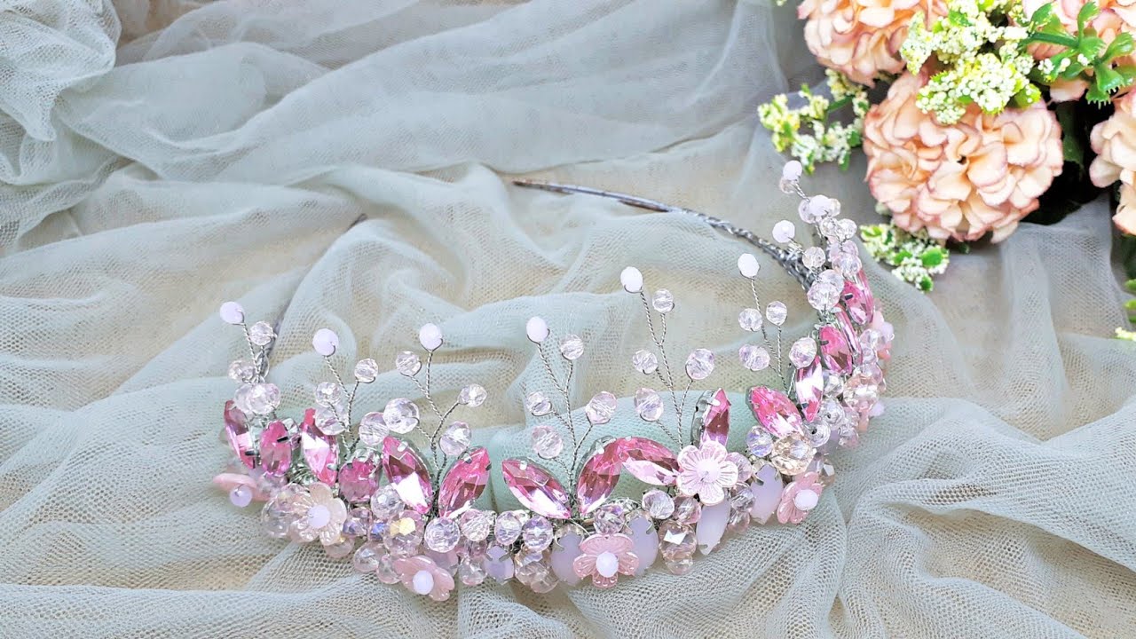 DIY how to make a wedding crystal crown