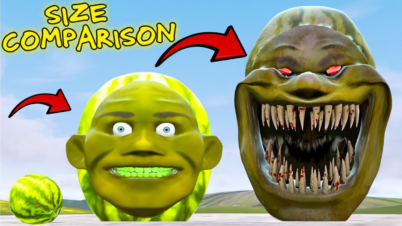 NEW SIZE COMPARISON OF CURSED LIN GANG MELON EATER in Garry's Mod!