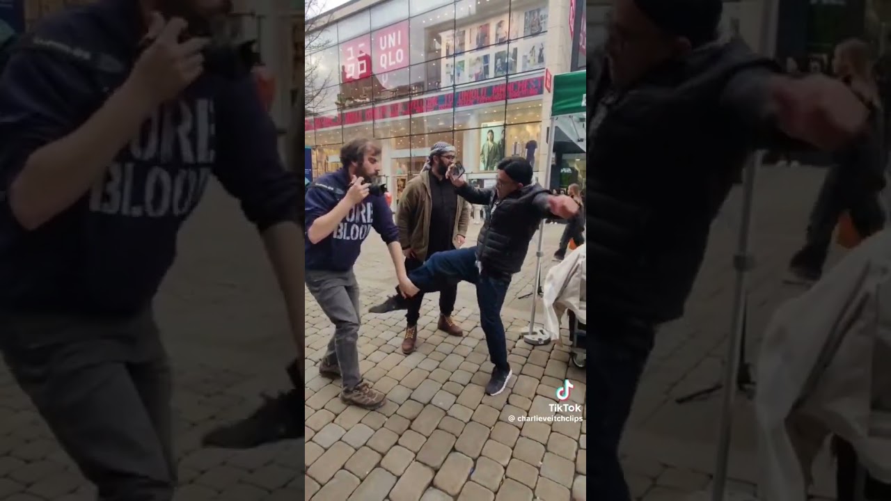 charlie veitch kicks racist #palestine #charlieveitch #protest