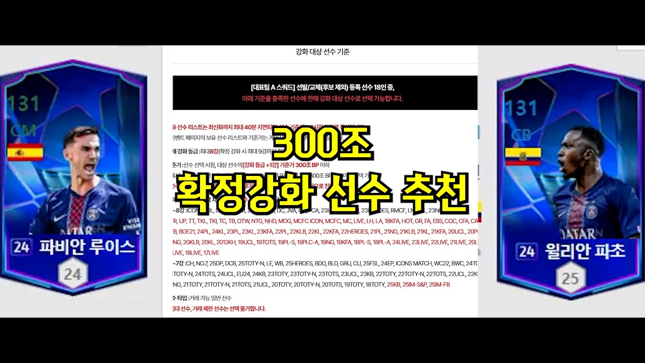 피파4 확정강화 선수 추천