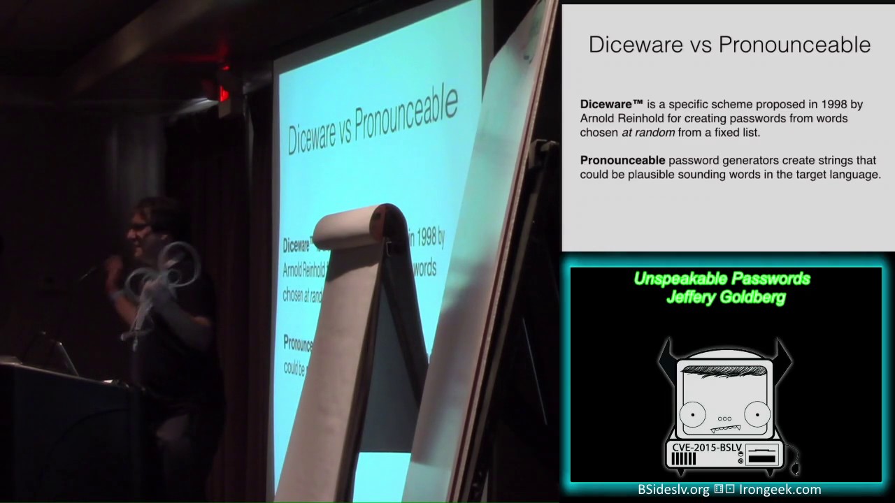 PW - Unspeakable Passwords: Pronounceable or Diceware - Jeffrey Goldberg