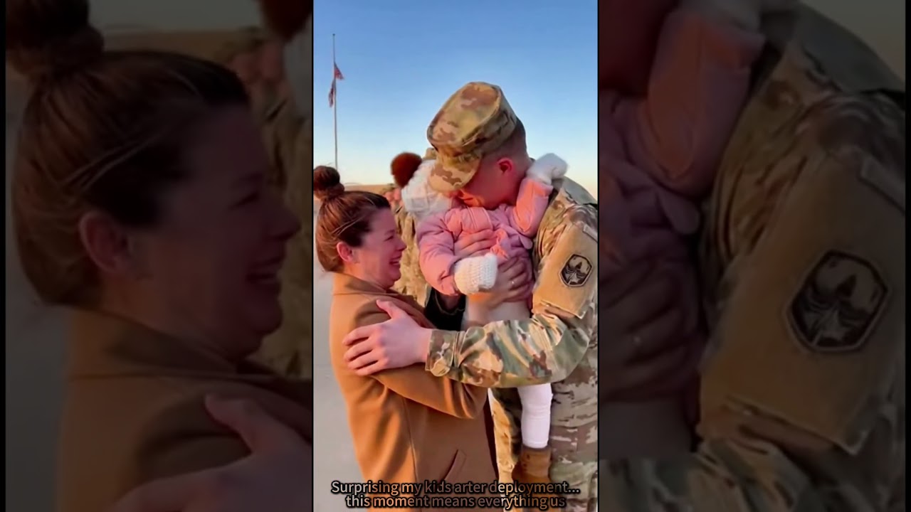 Surprising my kids after deployment&hellip;this moment means everything us 🥺💕#MilitaryReunion #DadIsHome