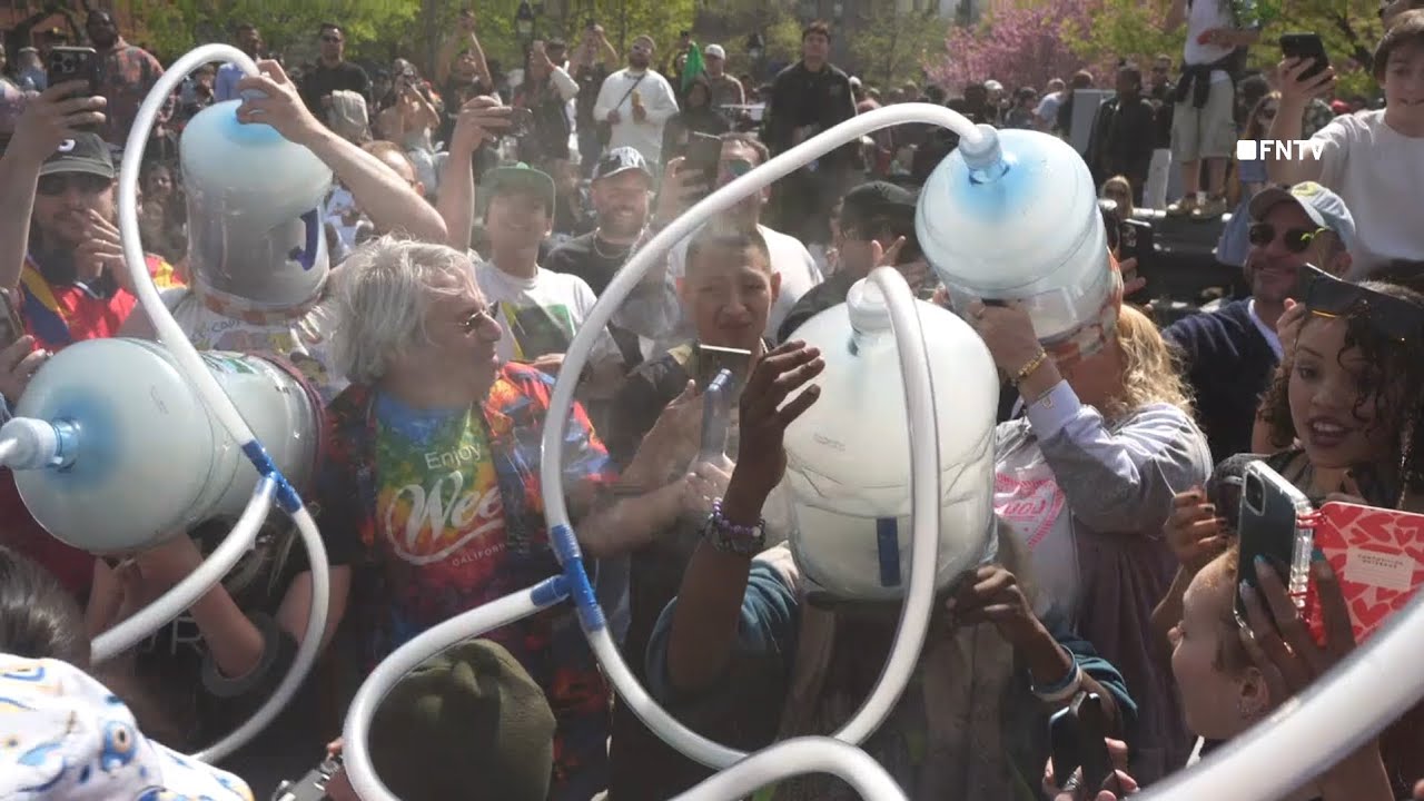420 SMOKE OUT Crowds in Washington Square Park - NYC