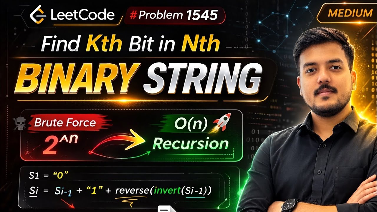 Find Kth Bit in Nth Binary String | LeetCode 1545 | Brute to O(n) Recursion