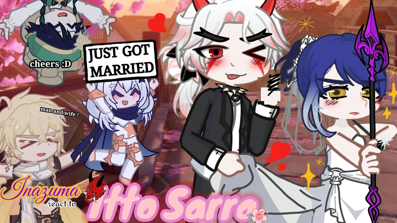 Inazuma characters react to IttoSara fan animation*👹♡👺*//Genshin impact (≧ω≦) [Links in description]