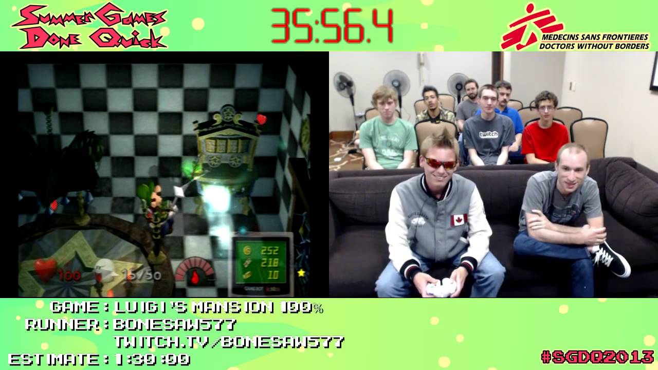 Luigi's Mansion::SPEED RUN (100%) (1:25:42) [GCN] *Live at #SGDQ 2013*