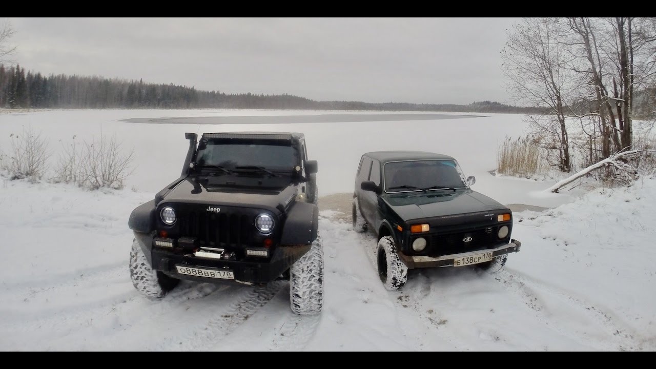 Jeep wrangler vs Нива. Offroad зимой