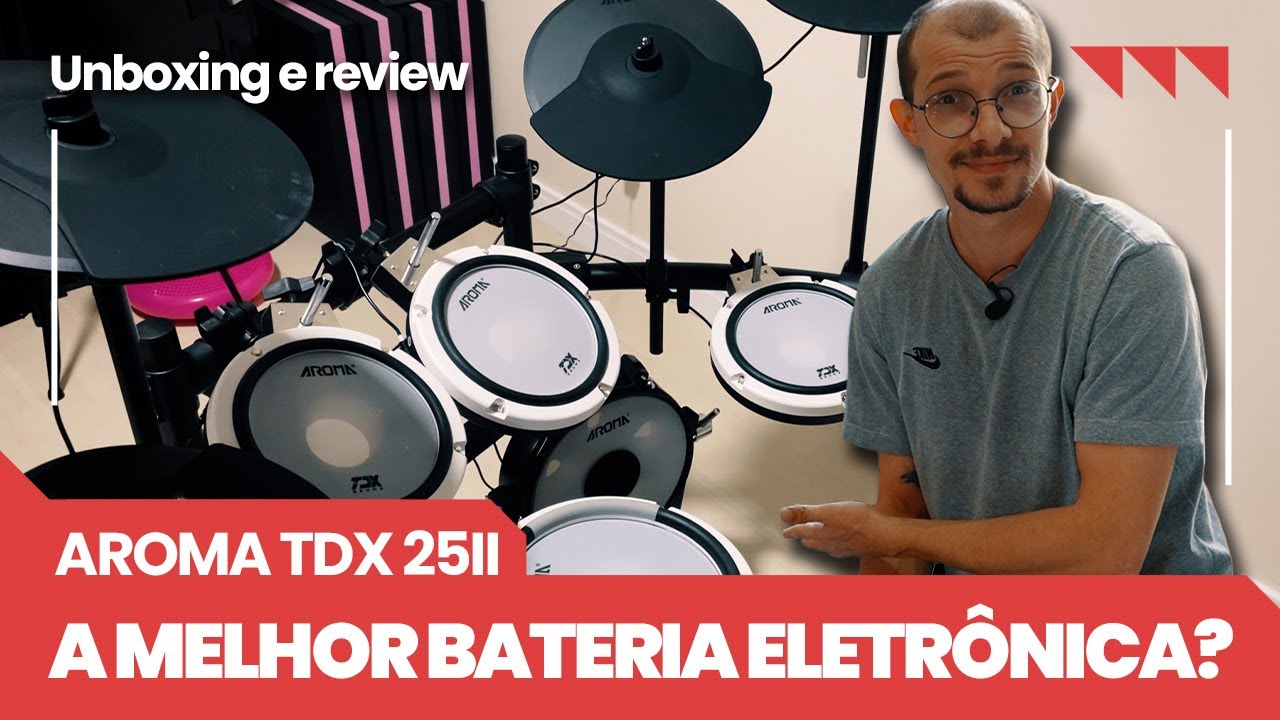 Aroma TDX 25 II: A MELHOR bateria eletrônica custo-benefício? Unboxing, Teste e Comparativo!