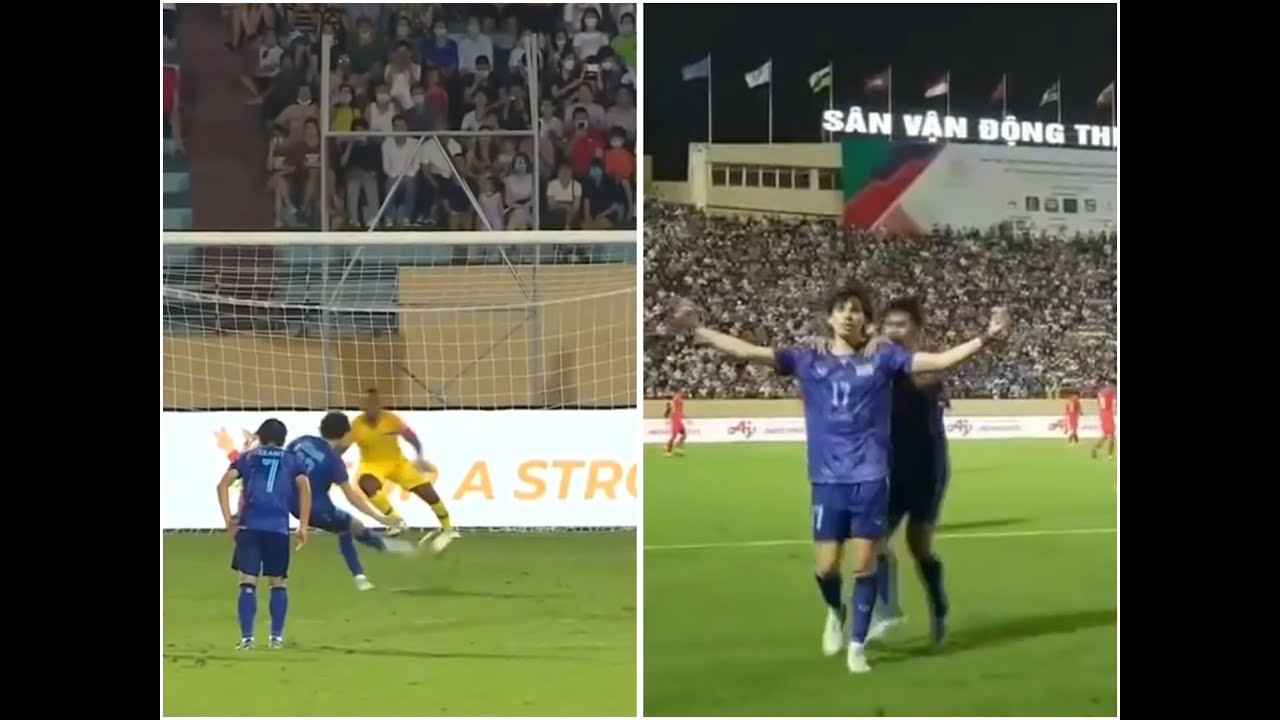 Ben Davis scores for Thailand against Singapore at SEA Games