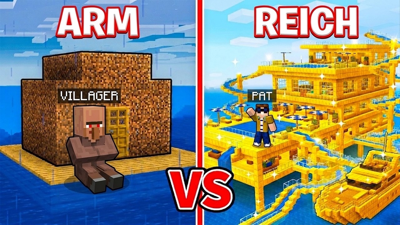 ARME VILLAGER vs. PAT REICH SEE HAUS in Minecraft!
