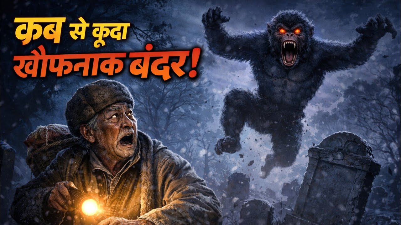 आधी रात को कब्र खुली… और बंदर बाहर आया! 😱 #horrorstories 
