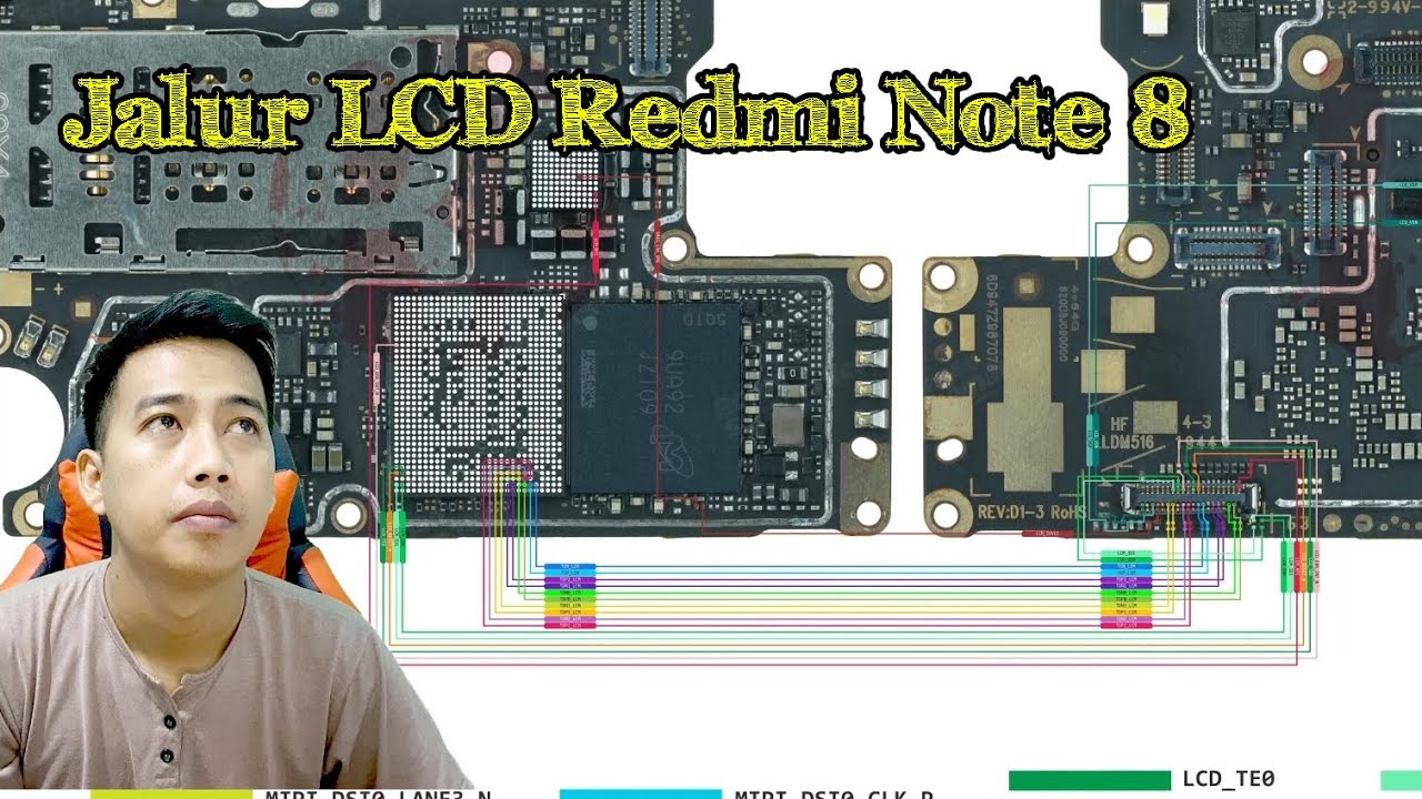 jalur LCD redmi note 8 | atasi redmi note 8 nala tapi layar tidak tampil