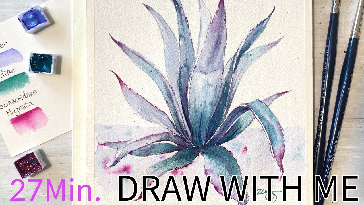 27 MINUTES. DRAW WITH ME- WATERCOLOR PAINTING -TUTORIAL STEP BY STEP.