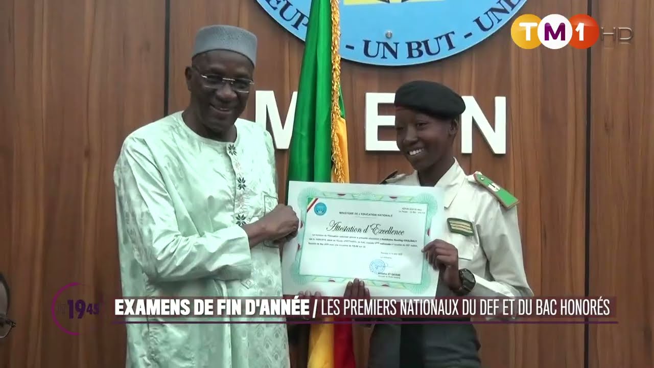 TM1 News - Mali - Examens de fin d'année : les premiers nationaux du DEF et du BAC honorés