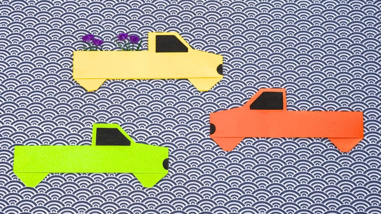 CARRO SAVEIRO DE ORIGAMI - CAR ORIGAMI - PASSO A PASSO DA DOBRADURA DE PAPEL