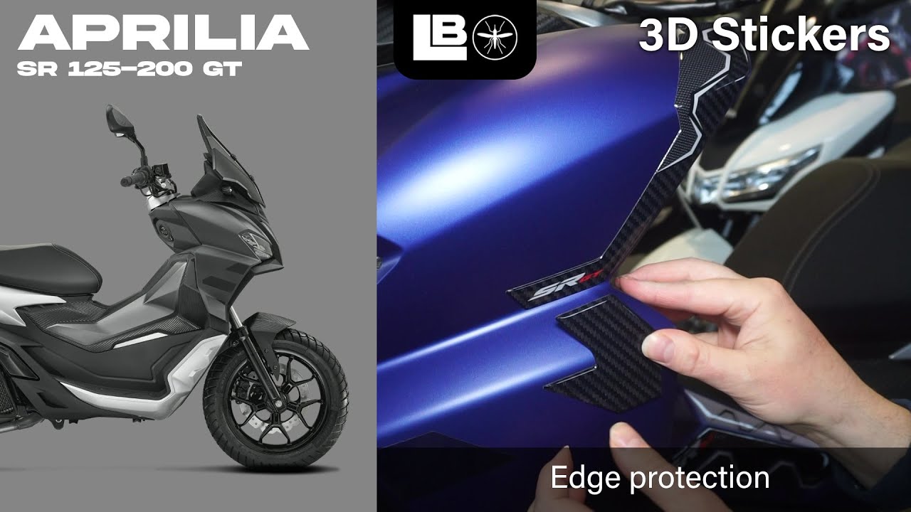 LabelBike® 3D STICKERS Edge protection compatible with Aprilia SR 125-200 GT 2022 Scooter