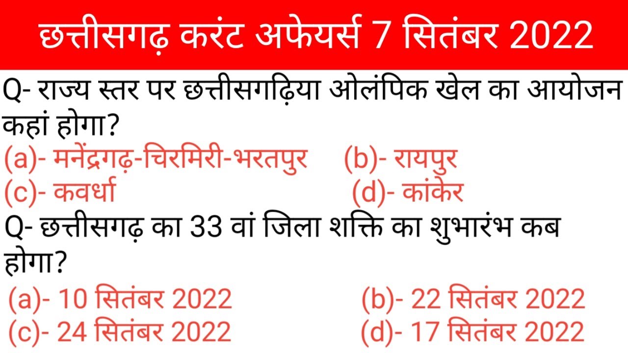chhattisgarh current affairs today 