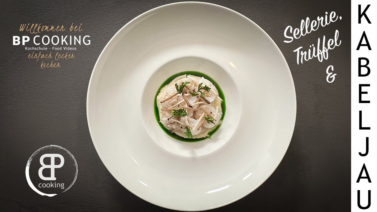 Kabeljau mit Selleriepüree und Trüffel. Ein tolles Fischgericht für den Herbst und Winter.