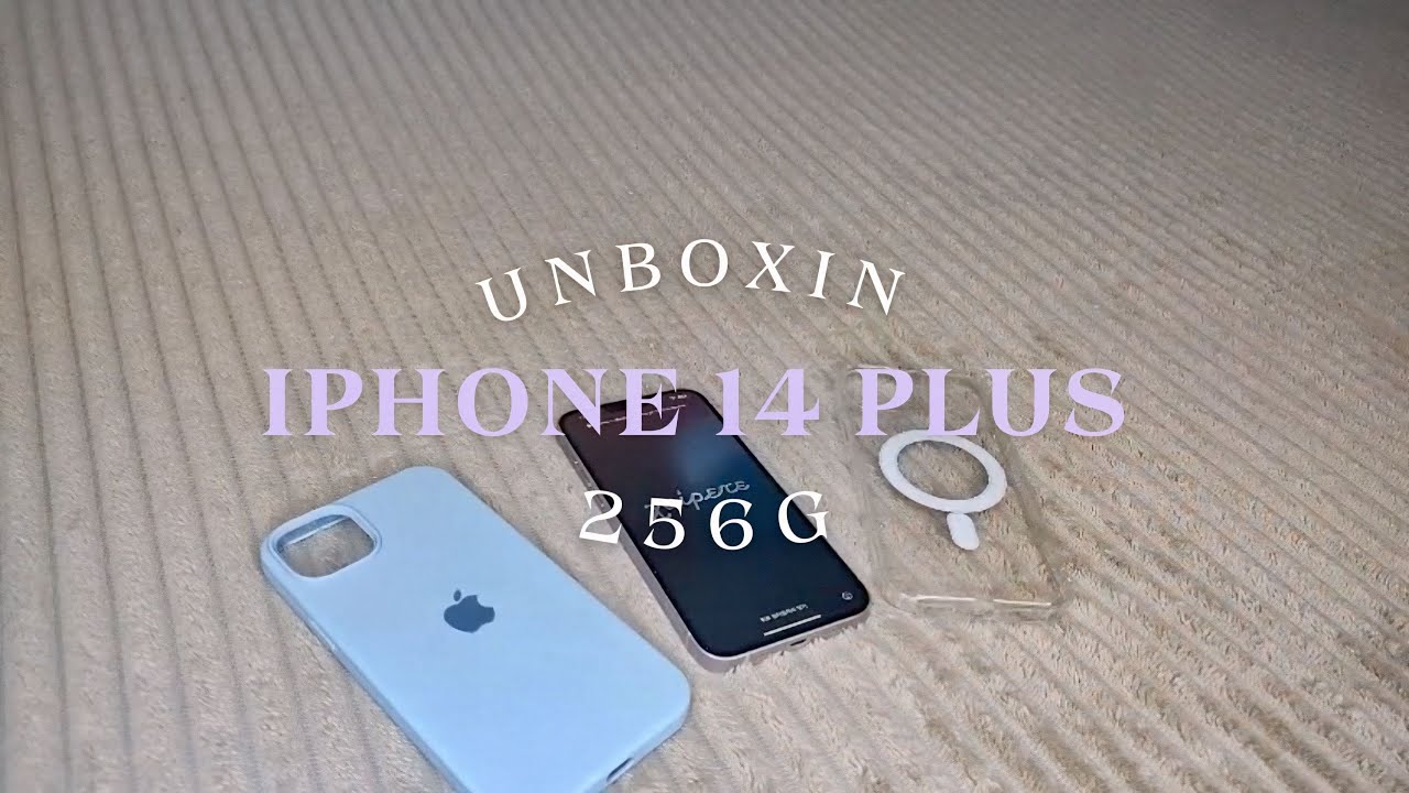 unboxing iPhone 14 Plus purple 256g 💜