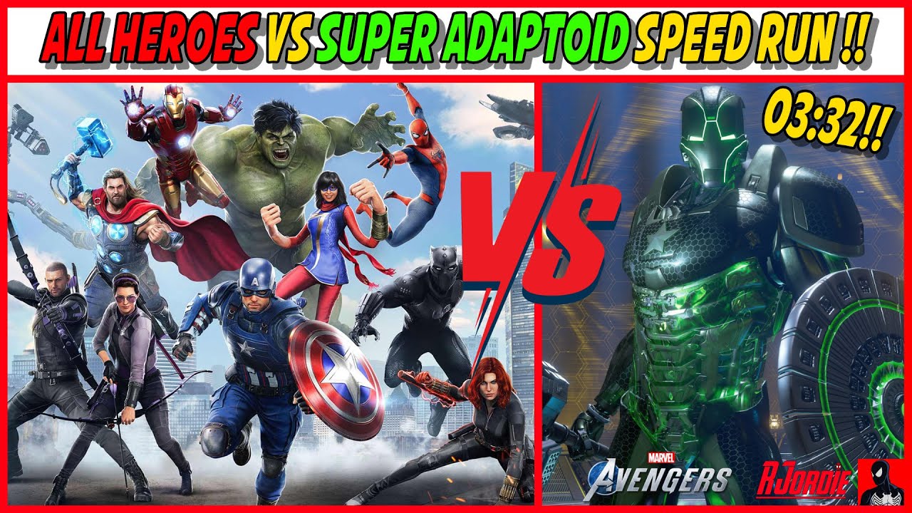 Marvel's Avengers - OLT Super Adaptoid Boss Fight Speedrun - All 10 Heroes in 3 Mins 32 Seconds !!!!