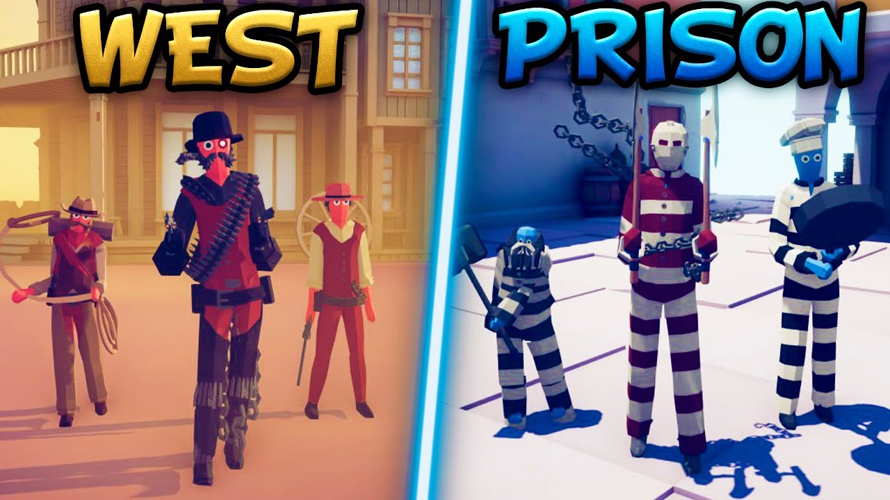 PRISON TEAM vs WILD WEST TEAM - Totally Accurate Battle Simulator TABS
