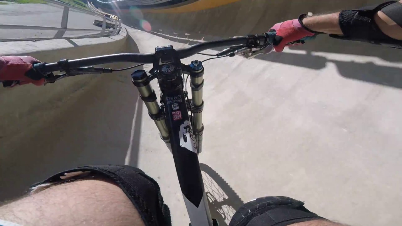 Downhill on mountain bike session on sliding track, Krasnaya Polyana Sochi