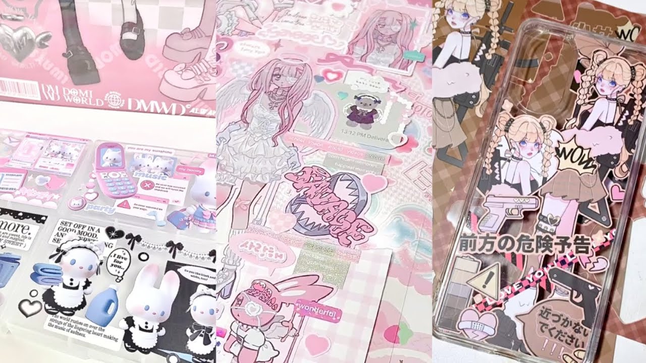 🐰💞 ASMR Satisfying Stickers Deco with me [ Phone & Ipad case, storage box ]