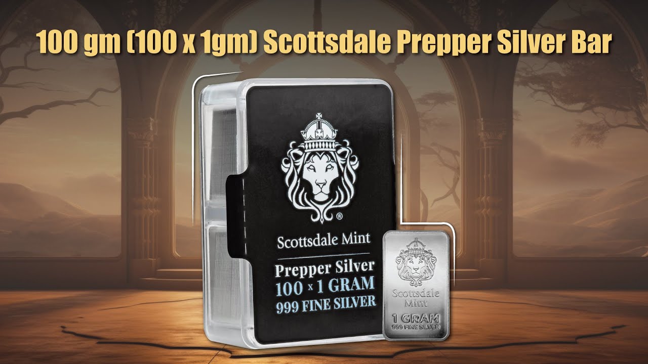 Introducing 100 gm (100 x 1gm) Scottsdale Prepper Silver Bar